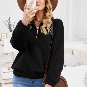 Zipped Collar Sweatshirt